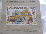 Fiona Jude Country Thread Cross Stitch Kit - Teddy Birth Sampler